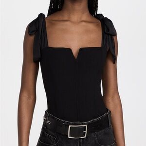 NWT Free People | Black Lola Thong Bodysuit